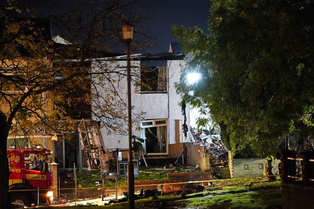 <p>One of the affected houses in Gorse Park, Ayr after a explosion on Monday night </p>