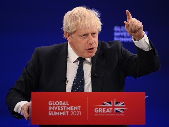 <p>Boris Johnson was trying the hard sell on global investors at Tuesday’s summit. </p>