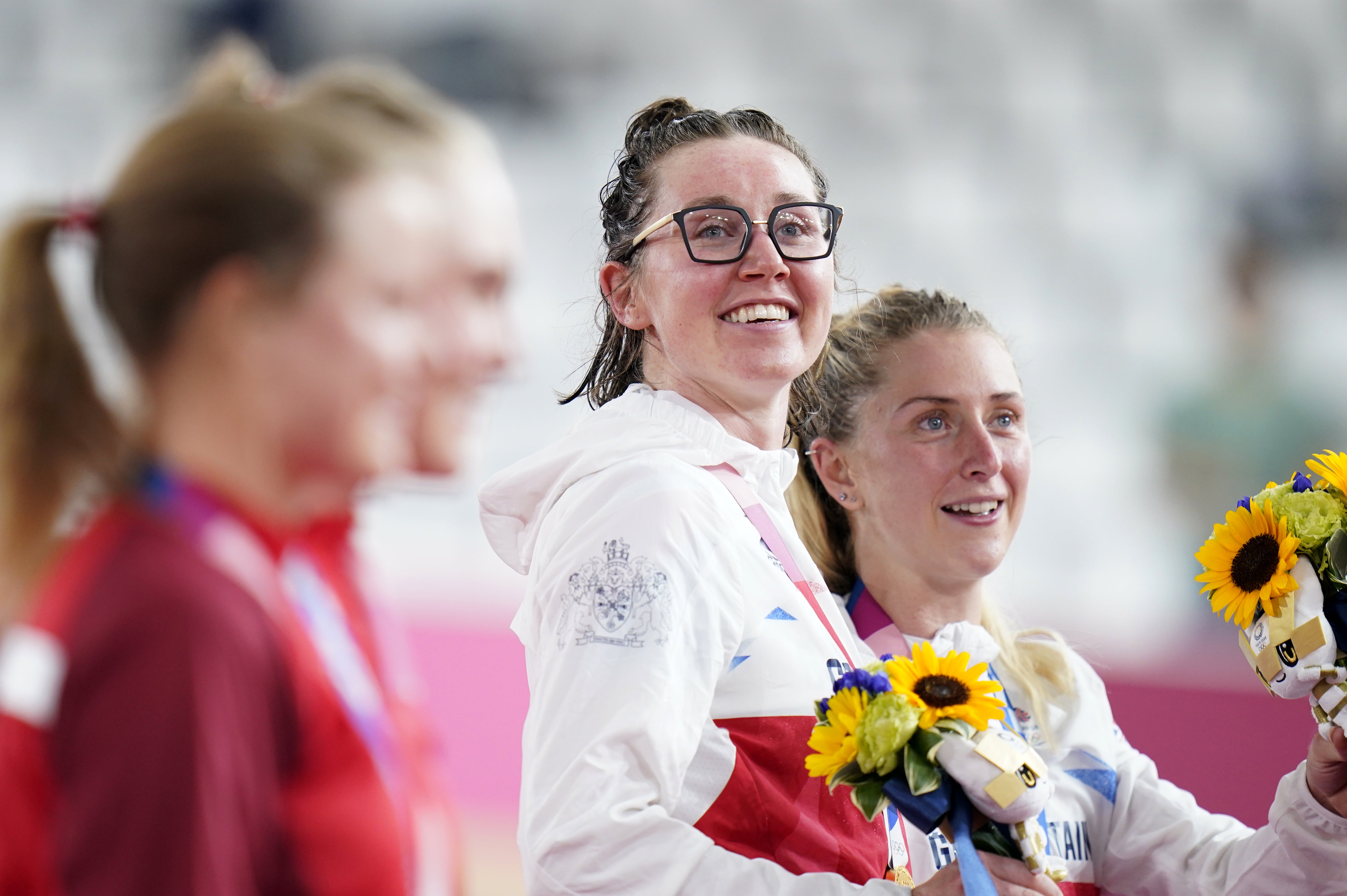 Katie Archibald, centre, hopes the new UCI Champions League will offer track riders more opportunities (Danny Lawson/PA)