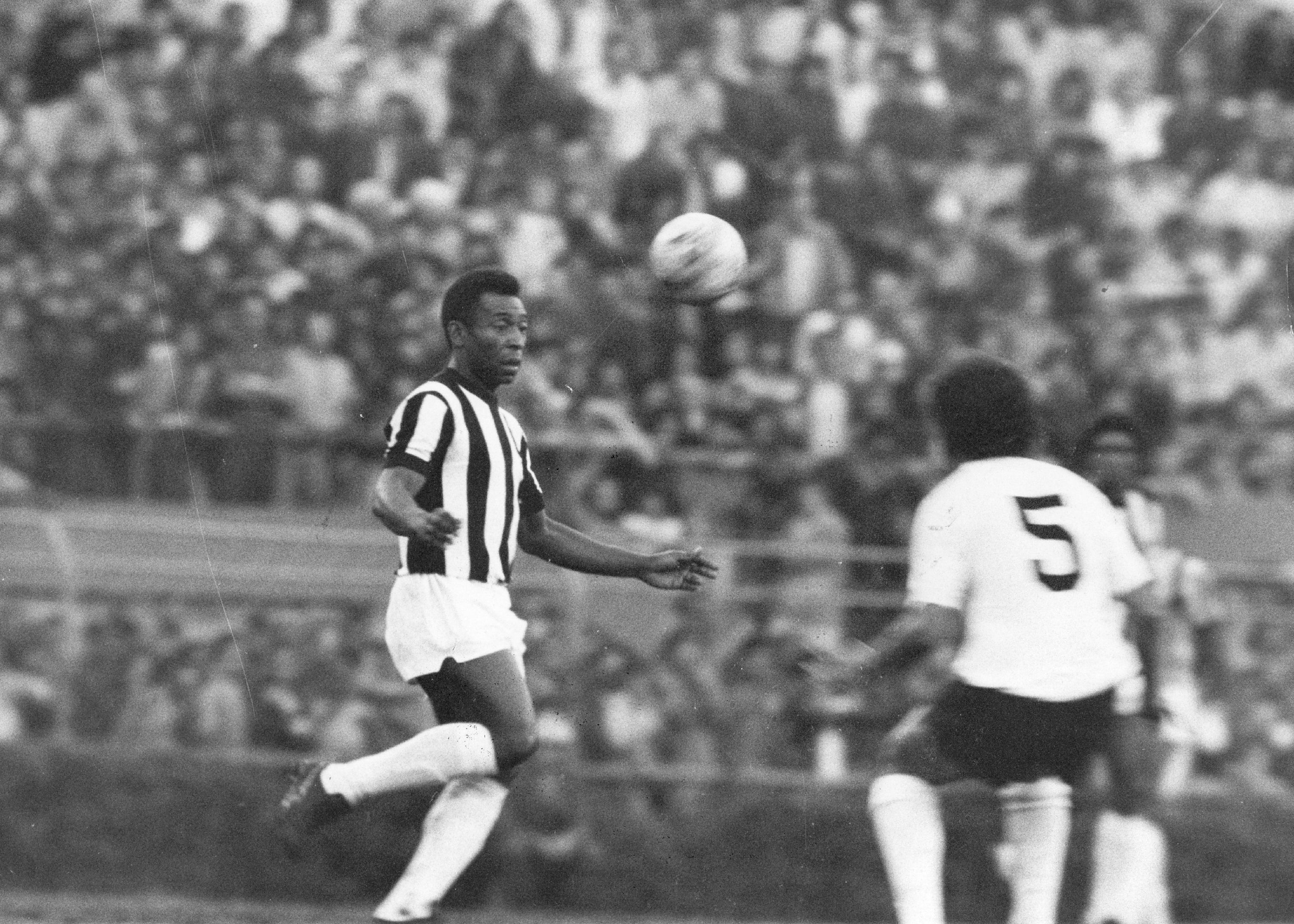 Goal machine: Pele, here in 1971, spent 18 years as a lethal finisher for Santos