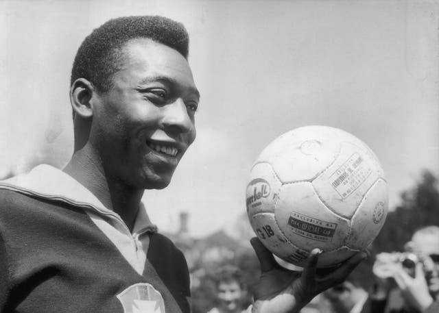 <p>The forward in training for Brazil’s match with England in 1963 </p>