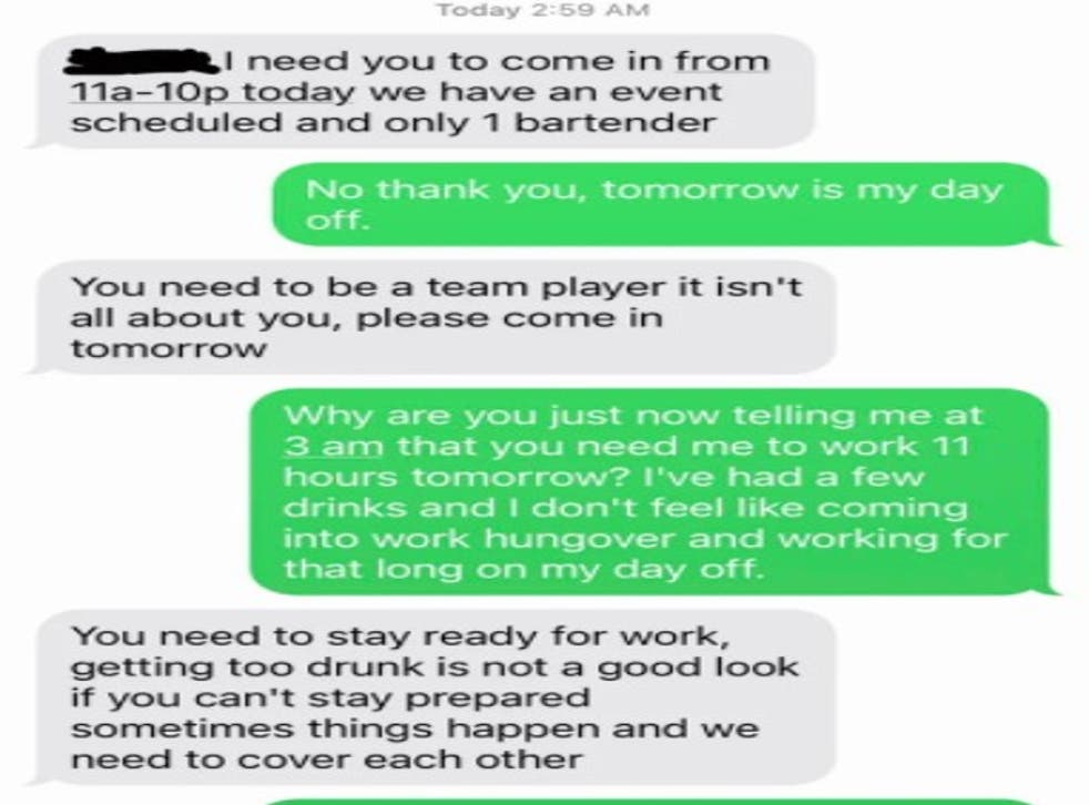 Bartender Quits After Boss Apparently Says He Can T Get Drunk On Day Off Indy100