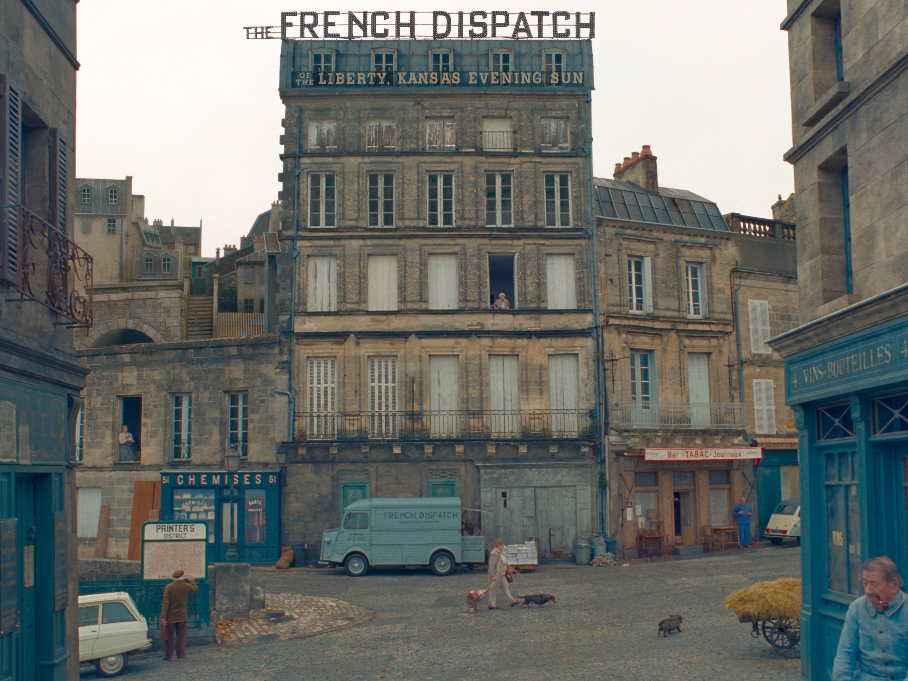 The offices of the New Yorker-inspired French Dispatch, as imagined in Anderson’s new film