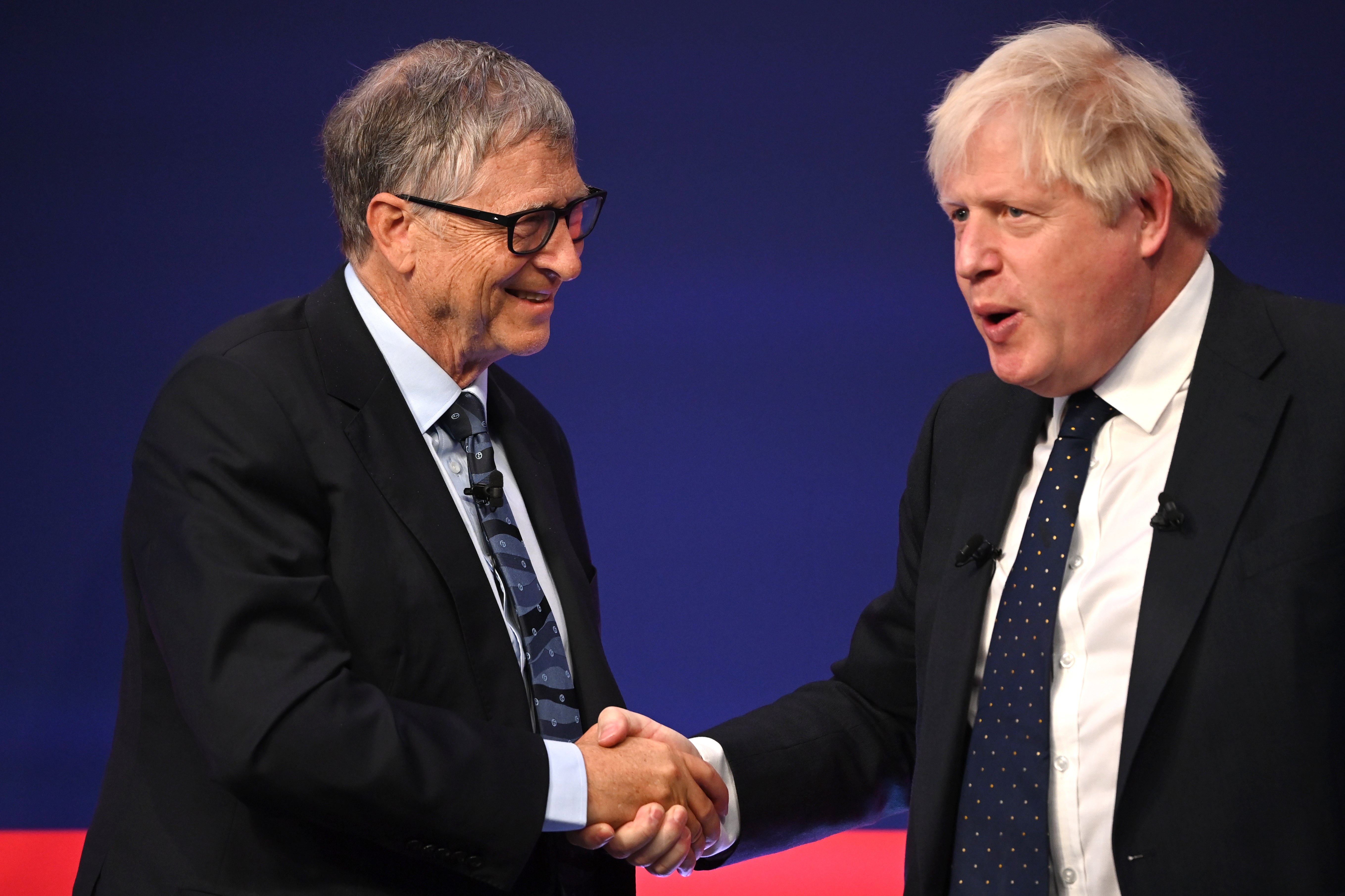 Prime Minister Boris Johnson with American businessman Bill Gates during the Global Investment Summit. Leon Neal/PA