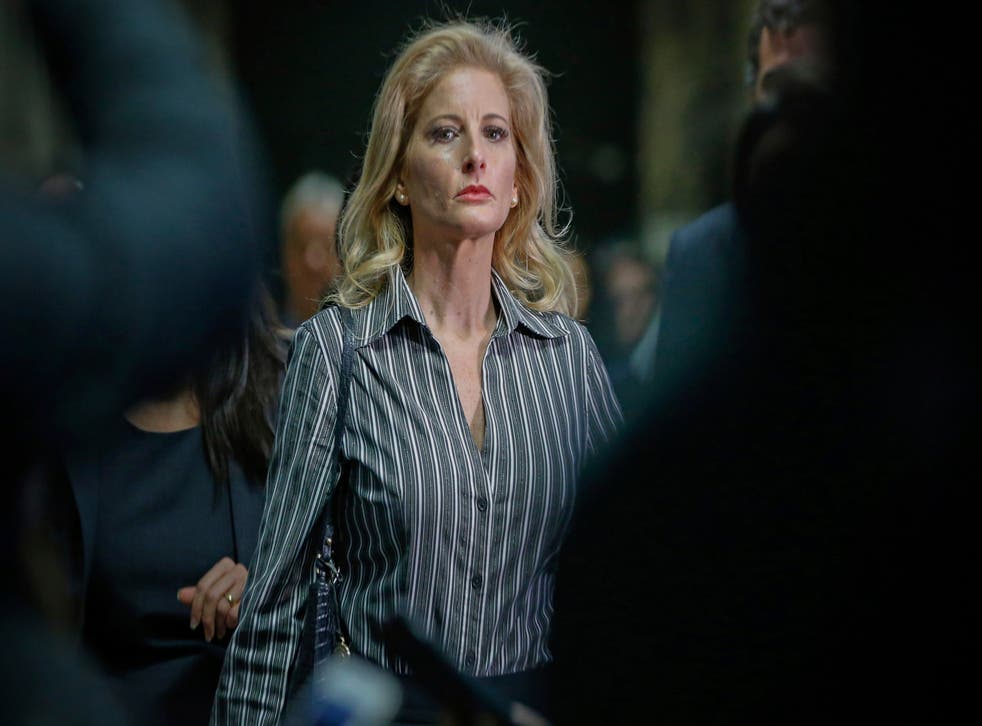 <p>File: Summer Zervos leaves Manhattan Supreme Court at the conclusion of a hearing in New York in December 2017 </p>