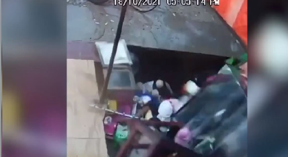 Huge sinkhole swallows up food stall and a dozen customers in northern India