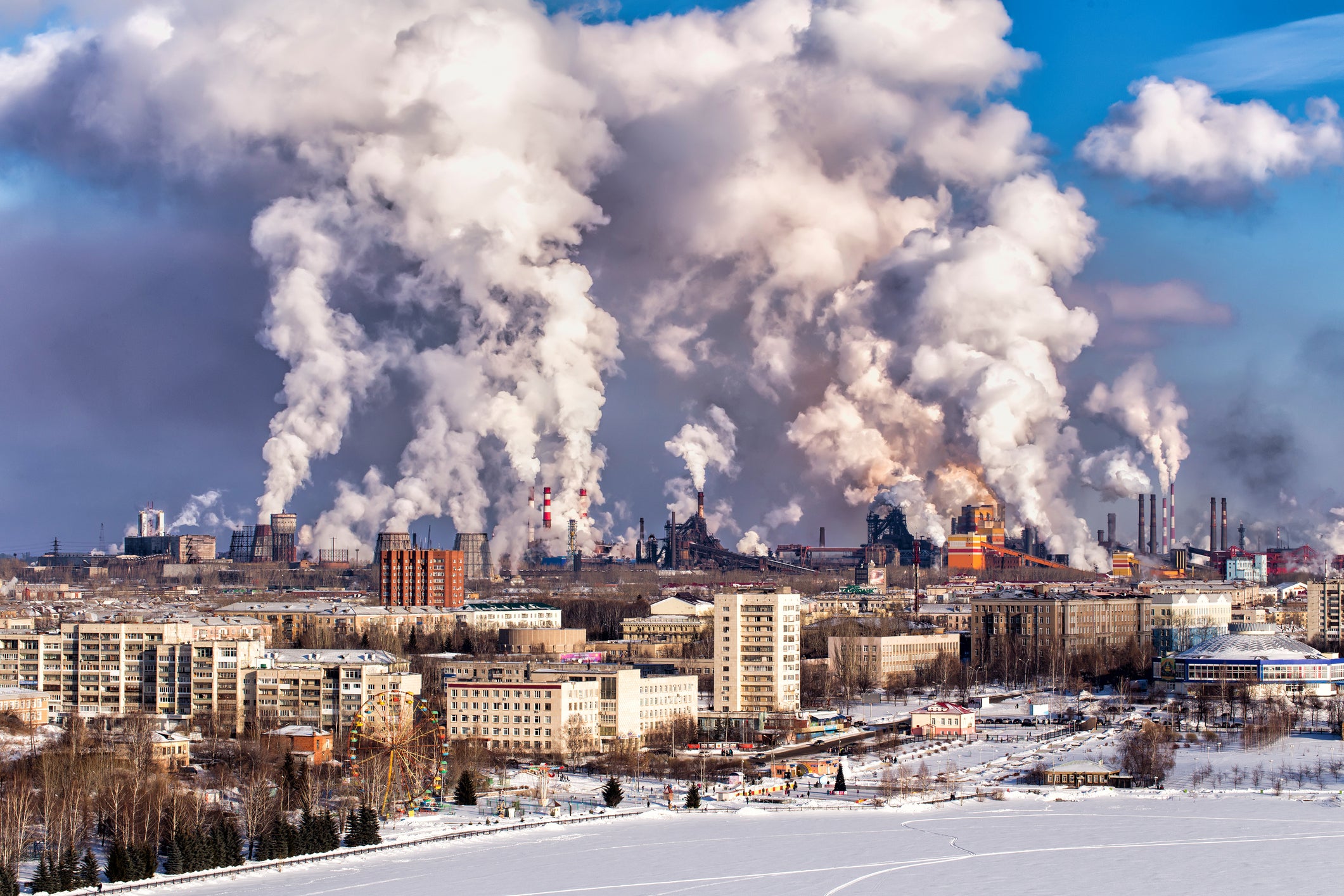 Smoke rises above Chelyabinsk in Russia. The window of opportunity to cut emissions around the world is ‘rapidly closing’, the UNEP warns