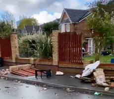 ‘Tornado’ reportedly hits Widnes in Cheshire with buildings damaged and trees uprooted