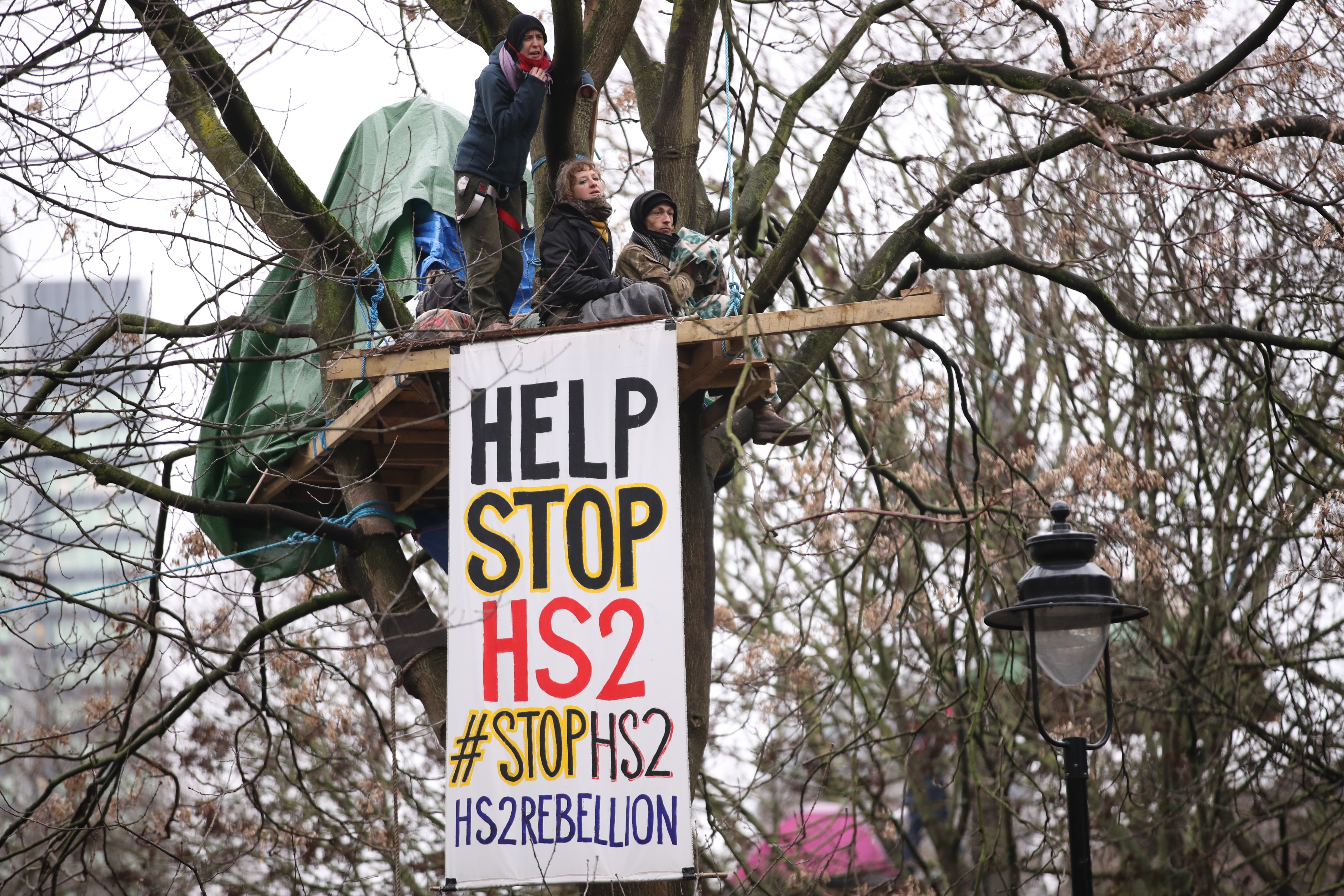 Anti-HS2 protests have cost the high-speed rail project up to £80 million (Aaron Chown/PA)