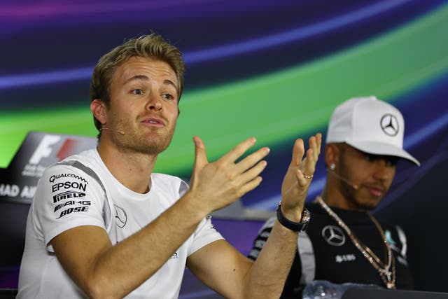 <p>Nico Rosberg with Lewis Hamilton in 2016</p>