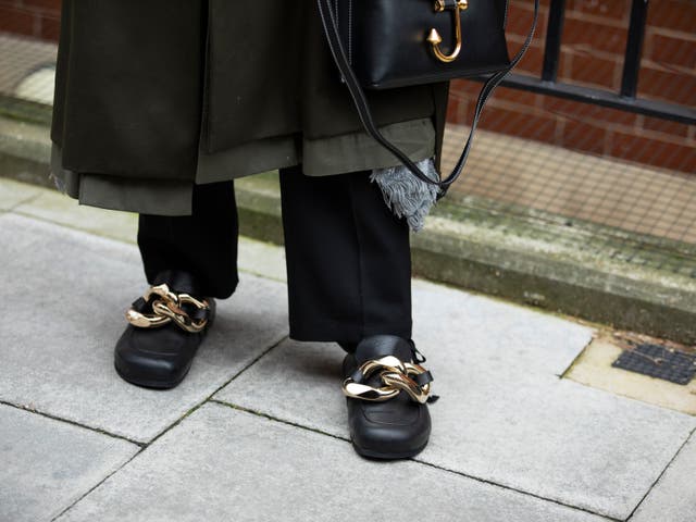 <p> Billy Porter outfit details outside JW Anderson during London Fashion Week February 2020</p>