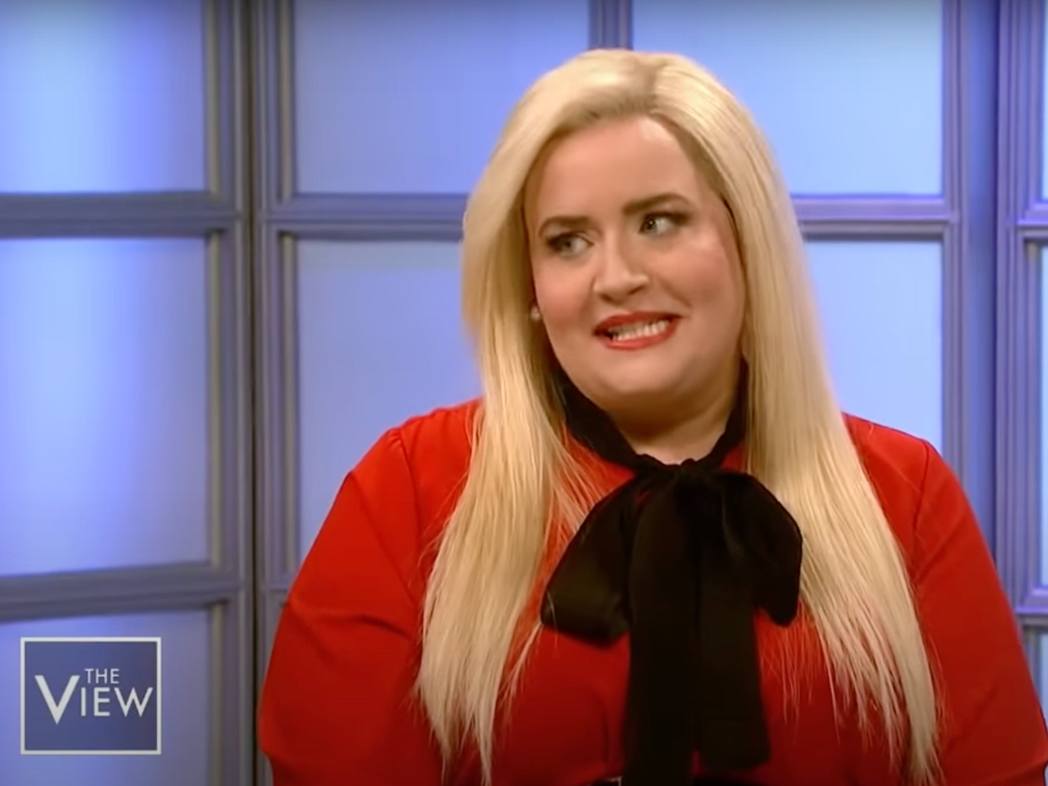 <p>A Saturday Night Live actor as Meghan McCain</p>