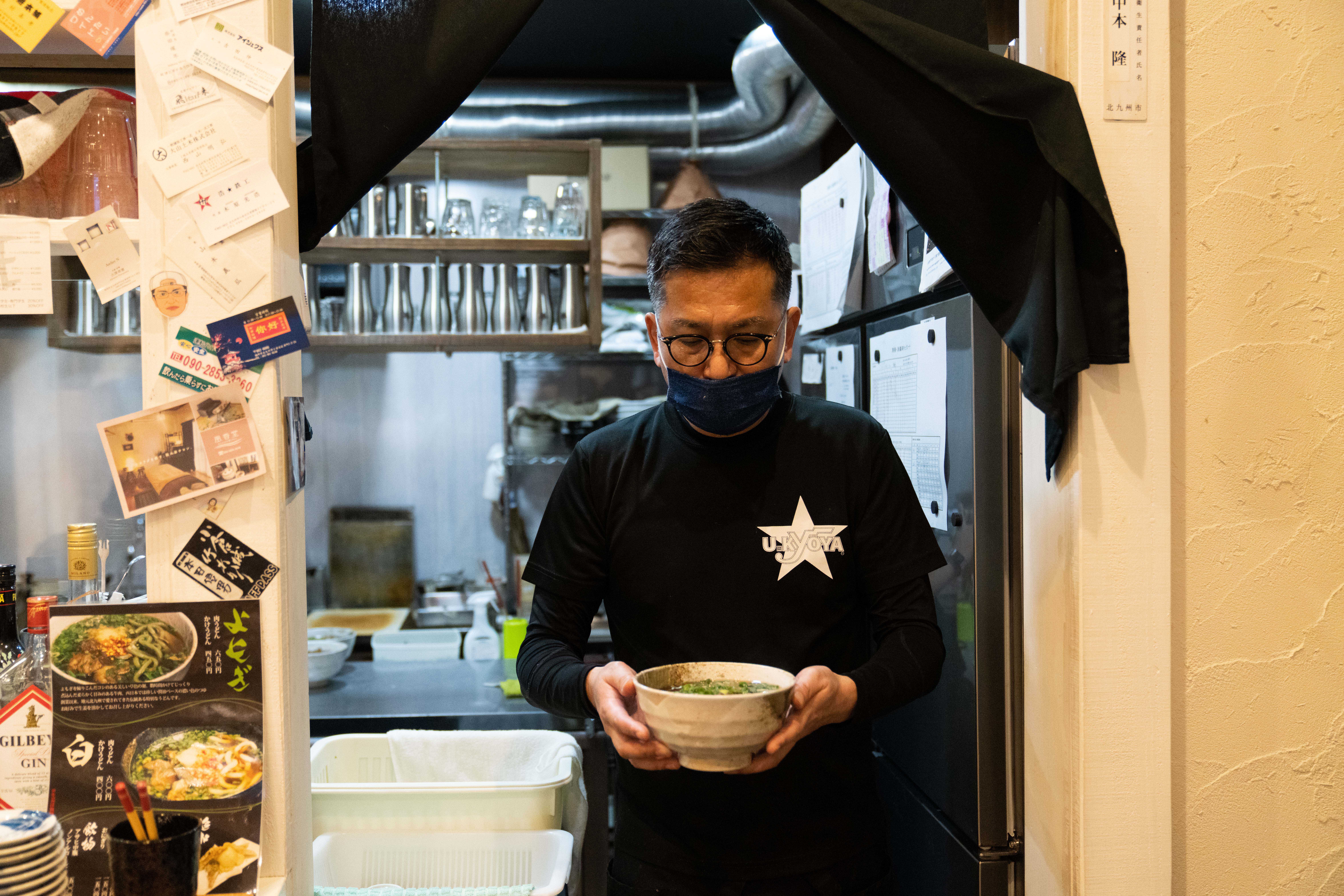 Noodle chef Nakamoto at work