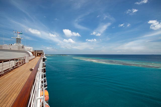 <p>The observation deck of a Royal Caribbean cruise ship</p>
