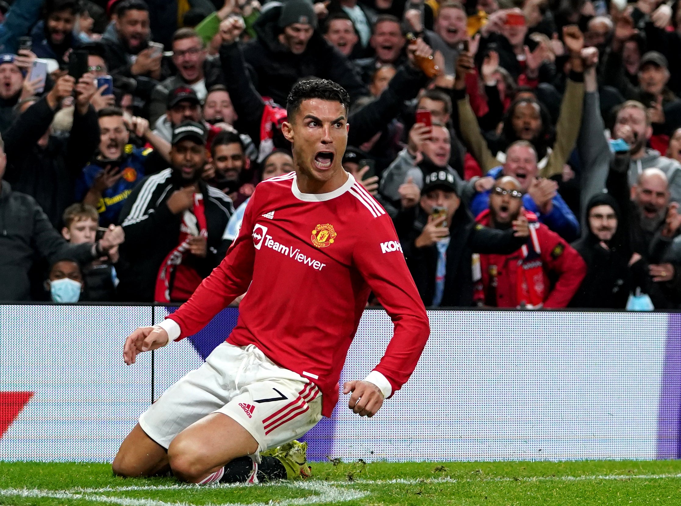 Cristiano Ronaldo scored a late winner against Atalanta on Wednesday. (Martin Rickett/PA)