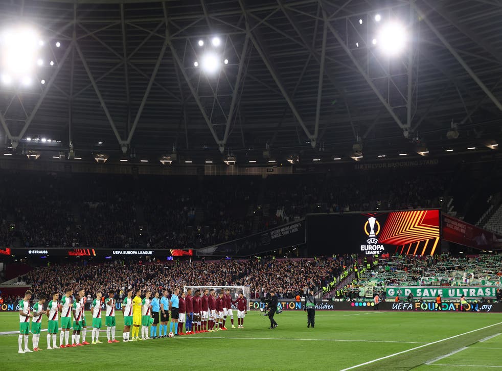 <p>The London Stadium ahead of West Ham vs Rapid Wien</p>