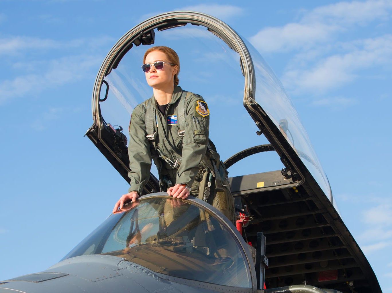 Jet set: Brie Larson in the air force-backed franchise film ‘Captain Marvel'