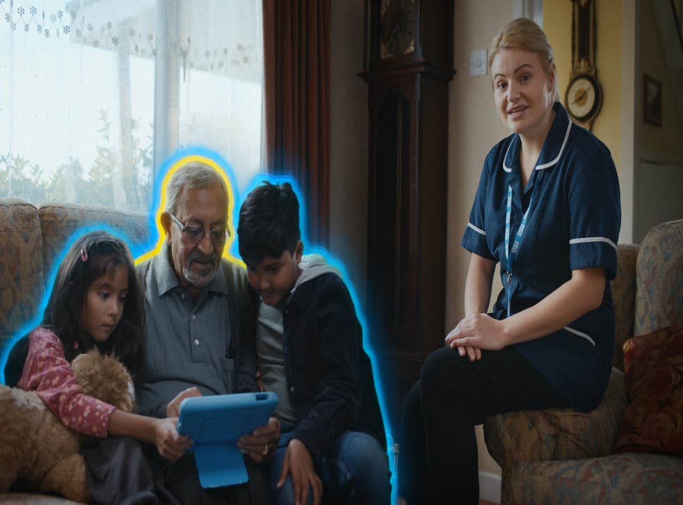 <p>A still from the government’s TV advert television advert urging people to get vaccinated in preparation for the winter. </p>