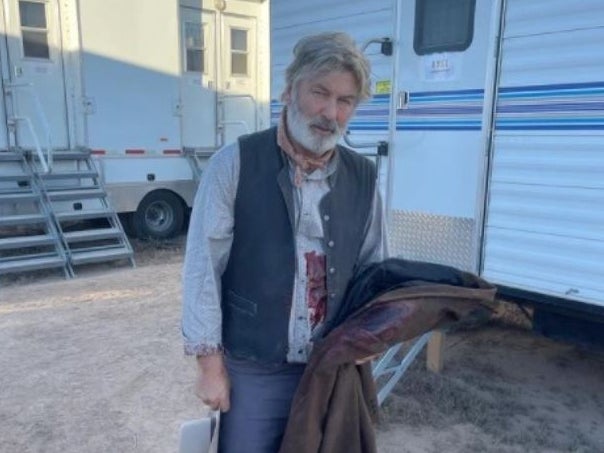 Alec Baldwin on the set of Rust before the prop gun incident took place