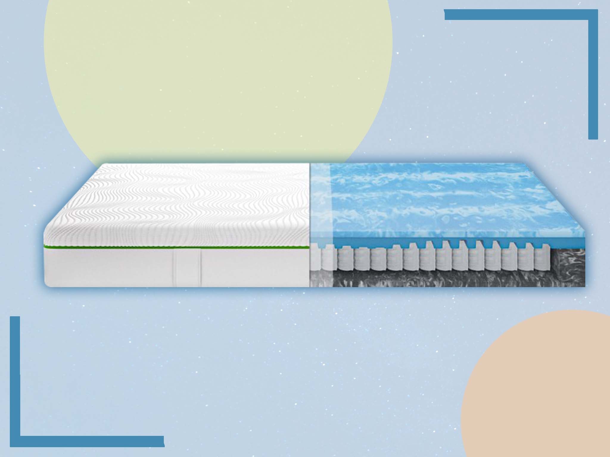 The hybrid mattress is made of foam and coils, providing the best of both worlds