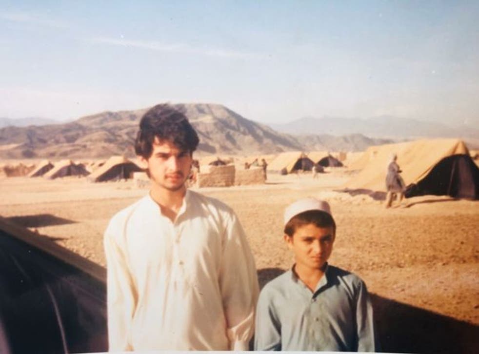 <p>Shakib Nasery (right), now 37, fled from Afghanistan as a child after his father was murdered, before putting down roots in the UK</p>
