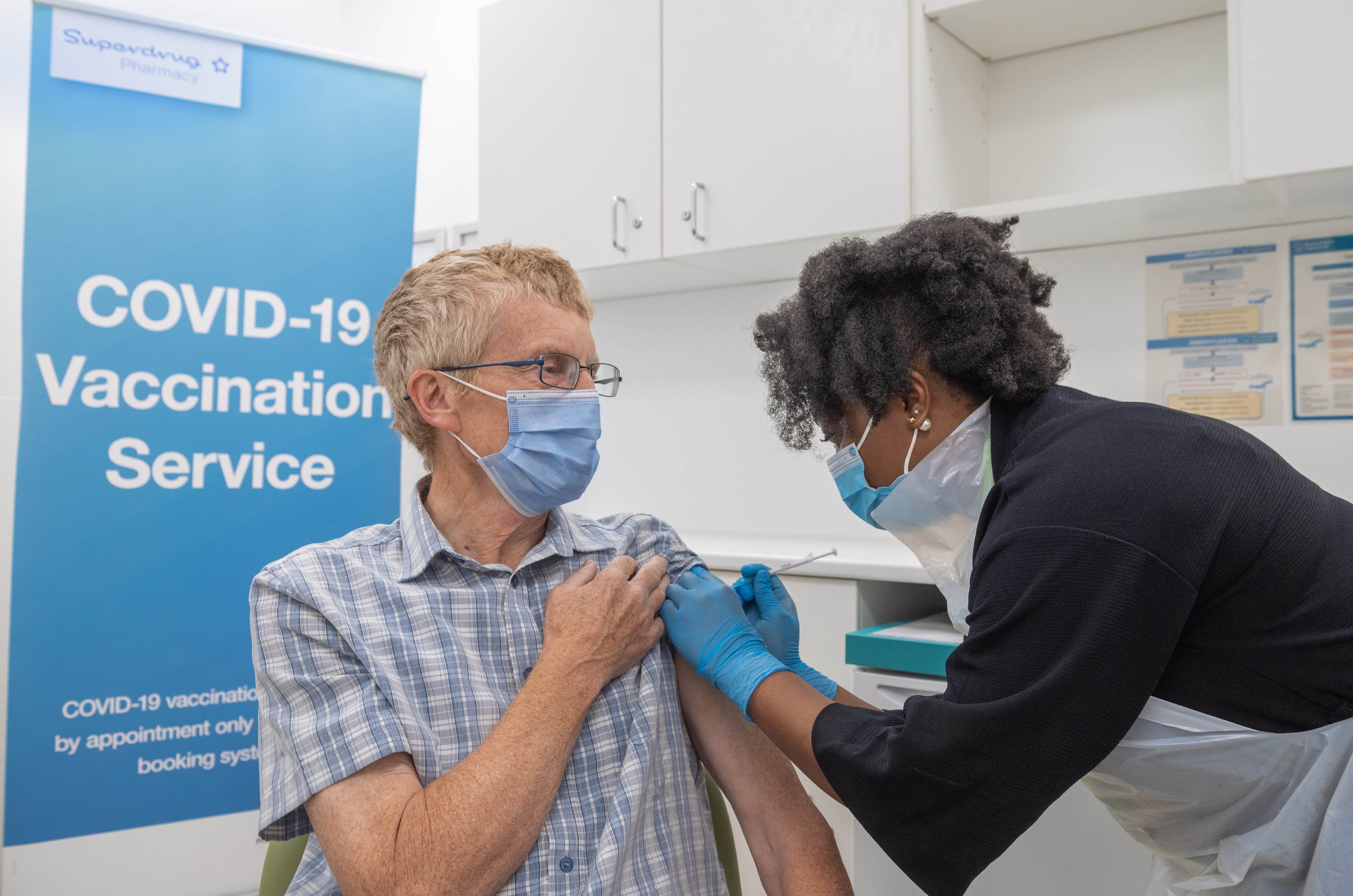 Paul Carter, 75, from Middleton, Leeds was one of the first people to receive the Covid-19 booster vaccination (Rick Walker/PA)