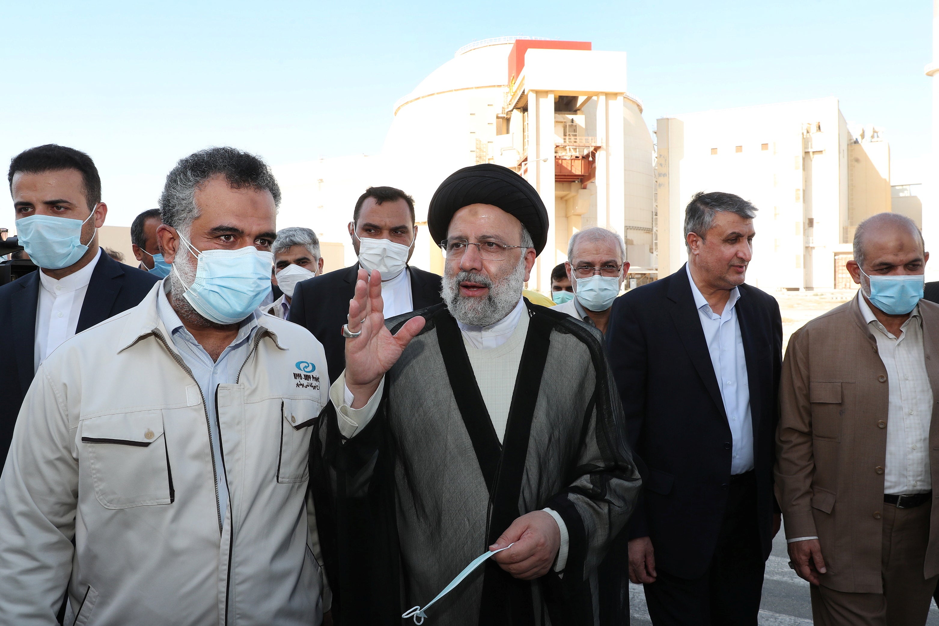 Iranian president Ebrahim Raisi visits the Bushehr nuclear power plant earlier this month