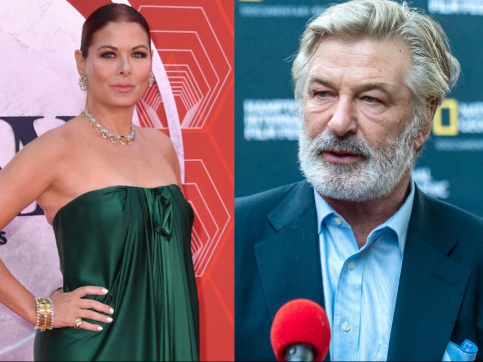 <p>Debra Messing (left) has spoken out in support of Alec Baldwin (right)</p>