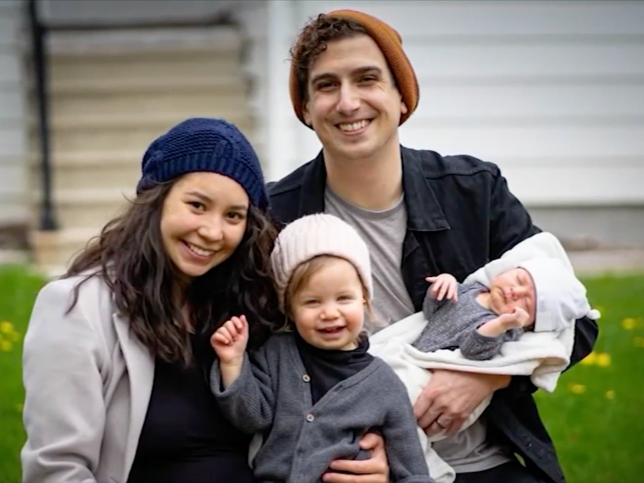 <p>Melanie and Daniel Yates with their two daughters</p>