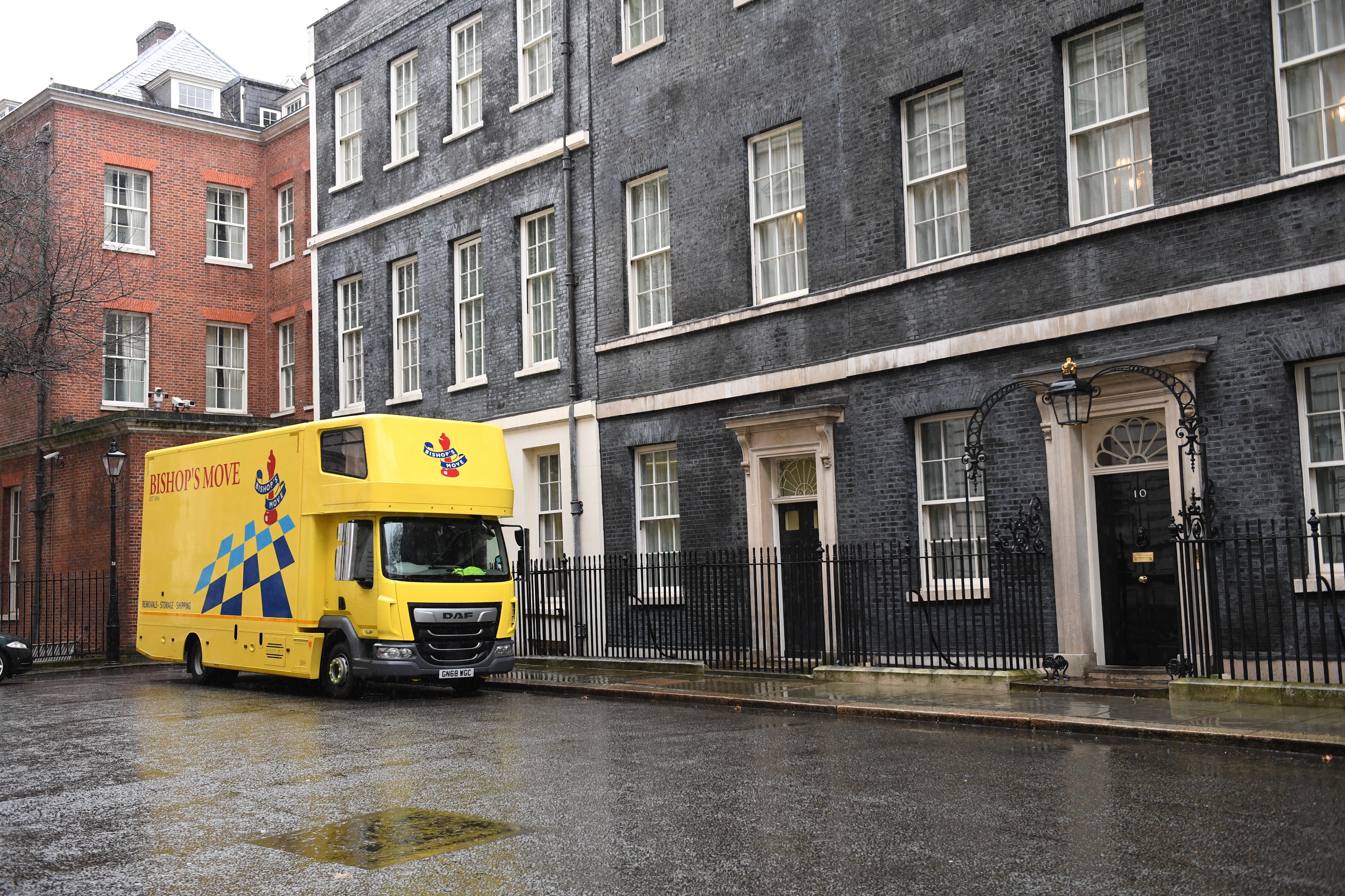 A removal van outside 11 Downing Street after Javid dramatically quit as chancellor following a row with Dominic Cummings