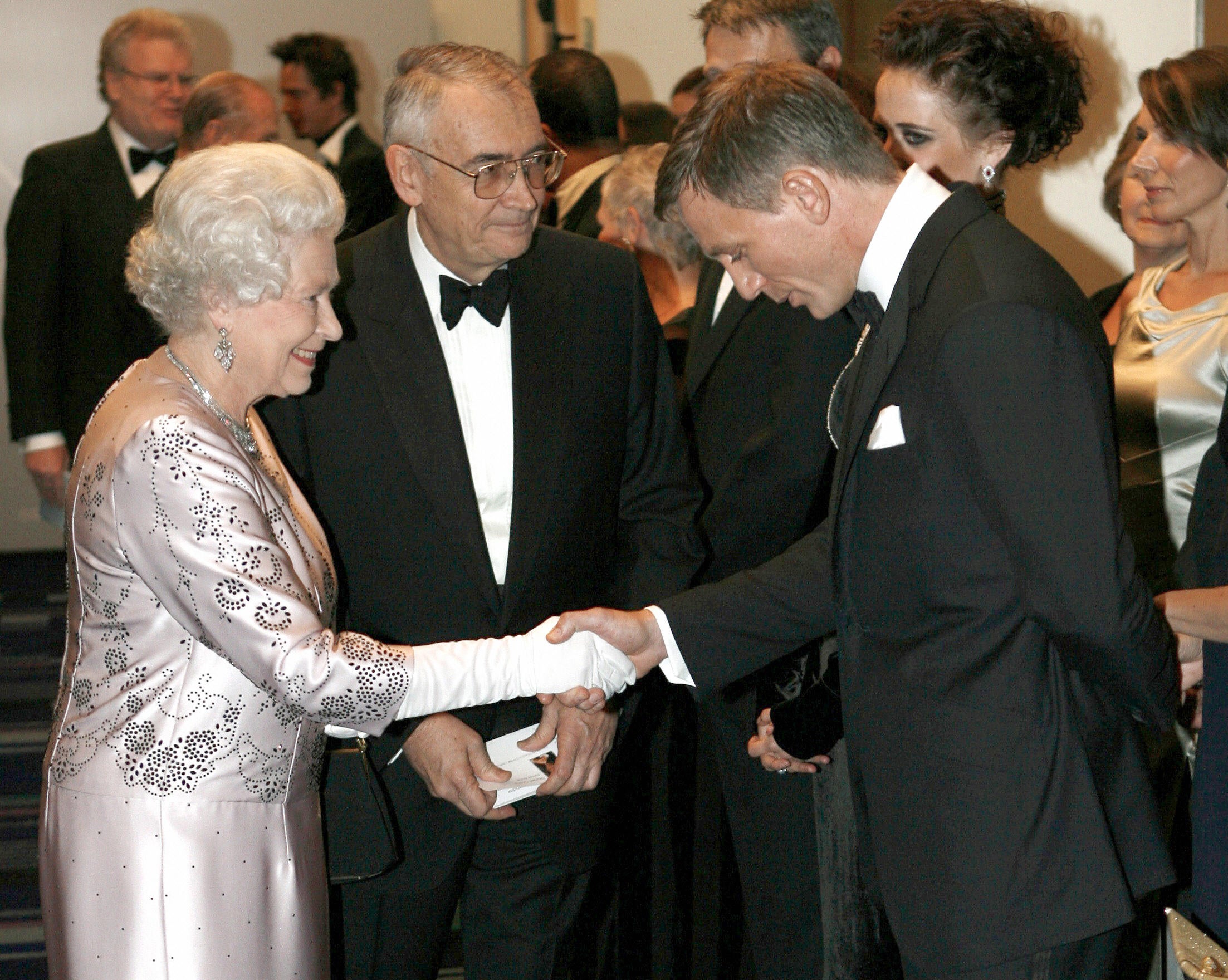 Queen Elizabeth at the world premiere of James Bond movie ‘Casino Royale’ at the Odeon cinema in Leicester Square in London, 2006