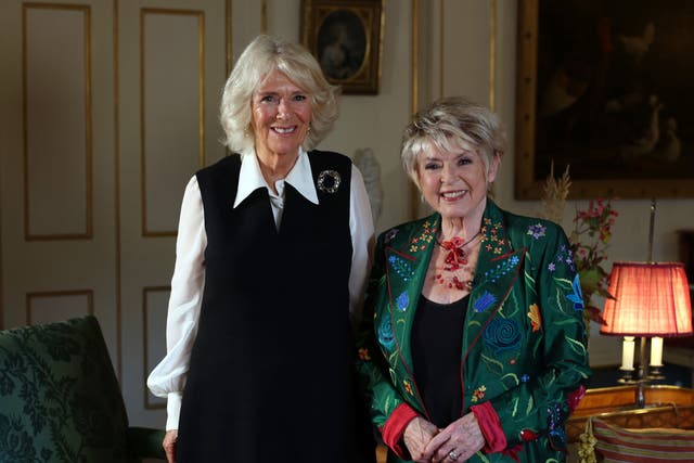 <p>BBC handout photo of the Duchess of Cornwall (left) who was interviewed by Gloria Hunniford on Morning Live for the BBC to mark World Osteoporosis Day</p>