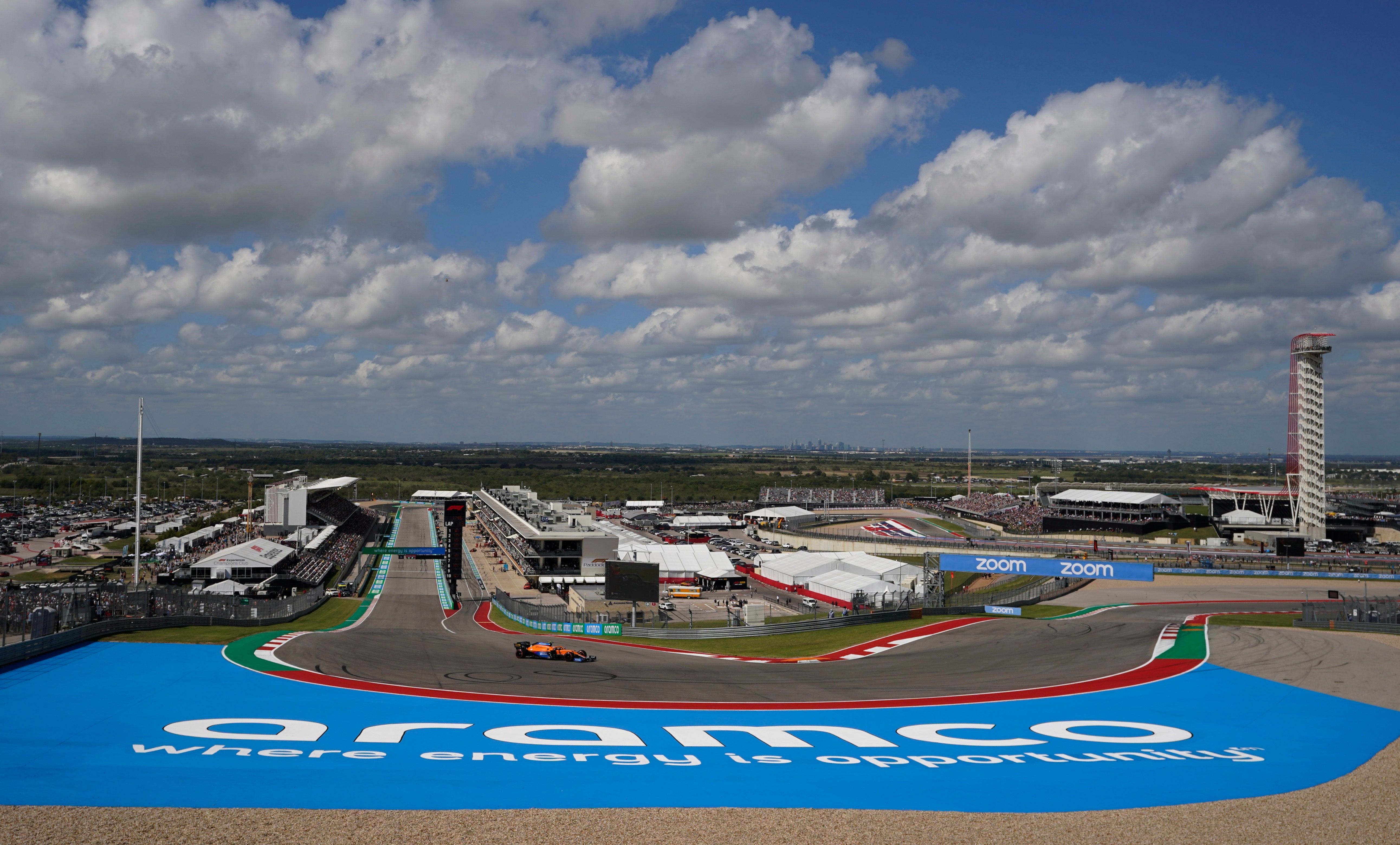 Turn one of the US Grand Prix in Texas