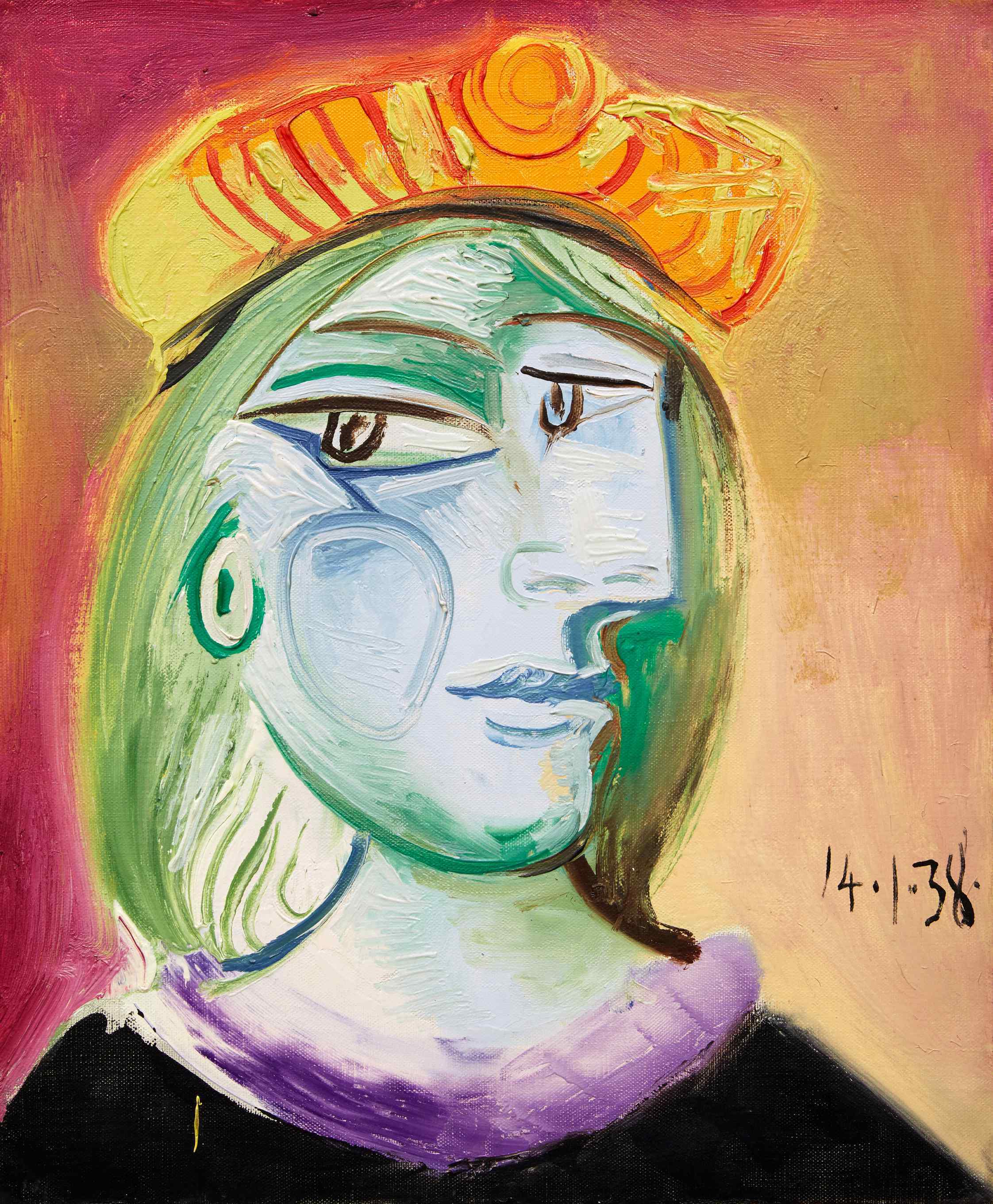 Picasso's ‘Femme Au Beret Rouge-Orange’