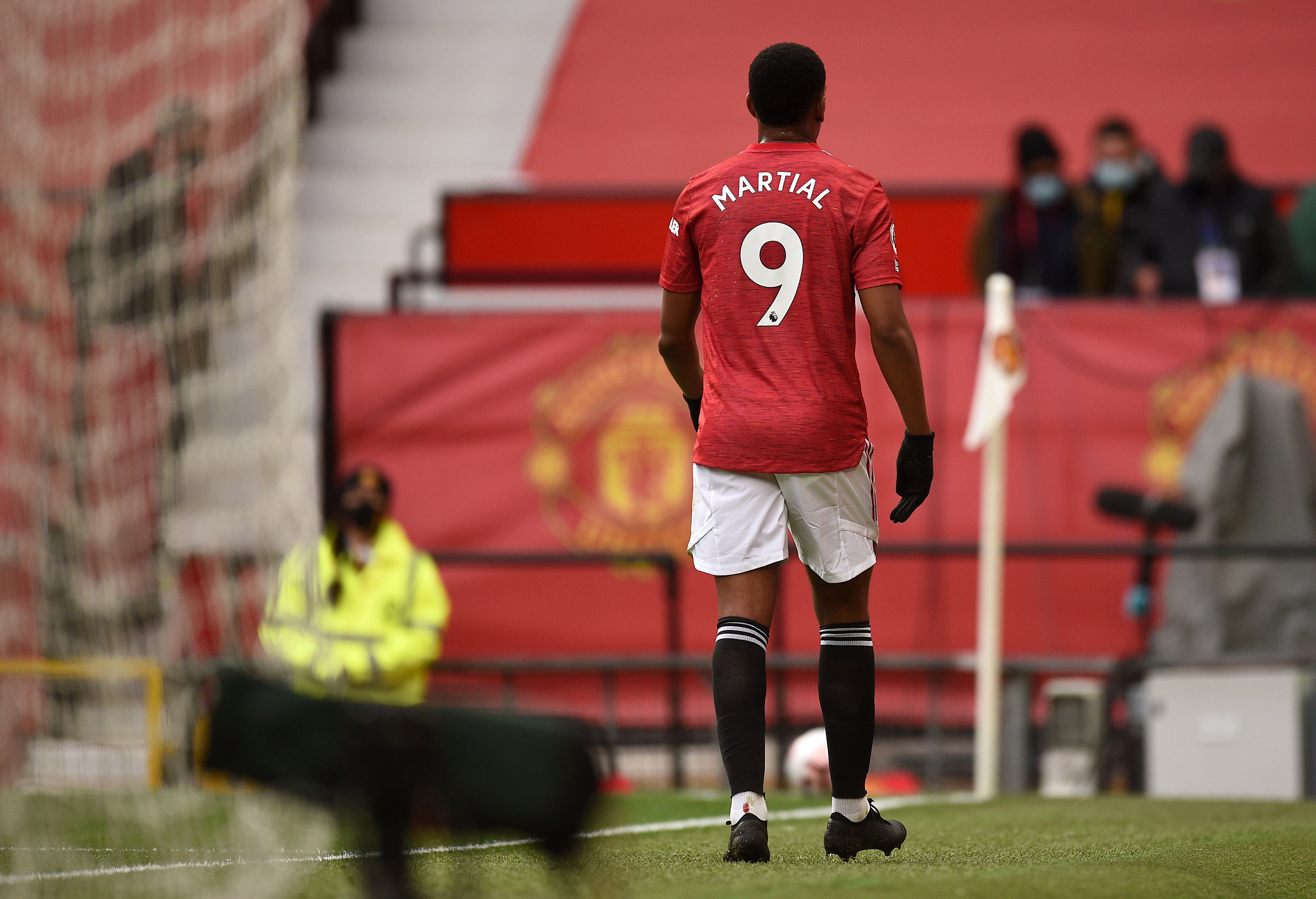 Manchester United’s Anthony Martial is sent off after clashing with Tottenham Hotspur’s Erik Lamela (not pictured) during the Premier League match at Old Trafford, Manchester (Oli Scarff/PA)