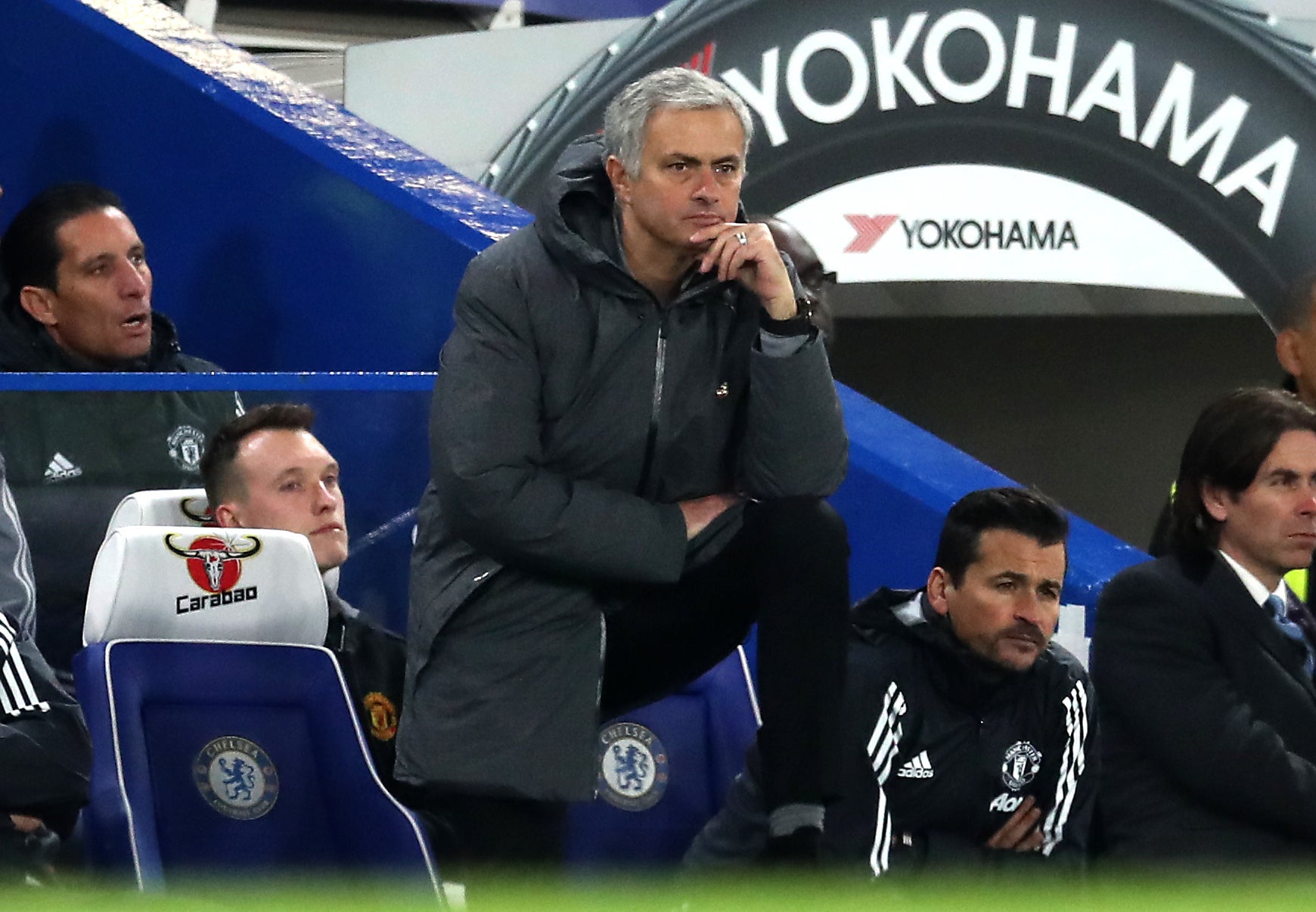 Jose Mourinho appears dejected on the touchline as Manchester United lost 4-0 to his former club in October 2016 (Adam Davy/PA)