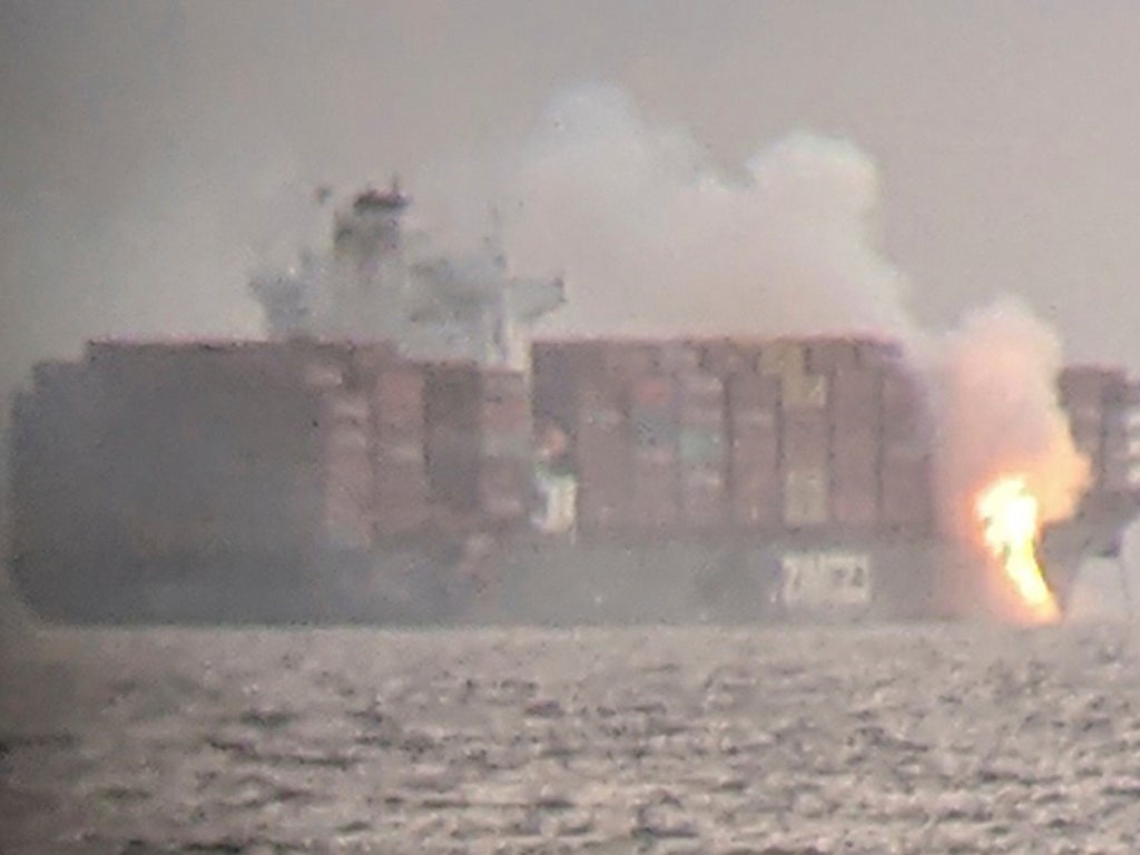 Cursed cargo ship? 40 containers fall off vessel, which later catches fire in bomb cyclone off Canada