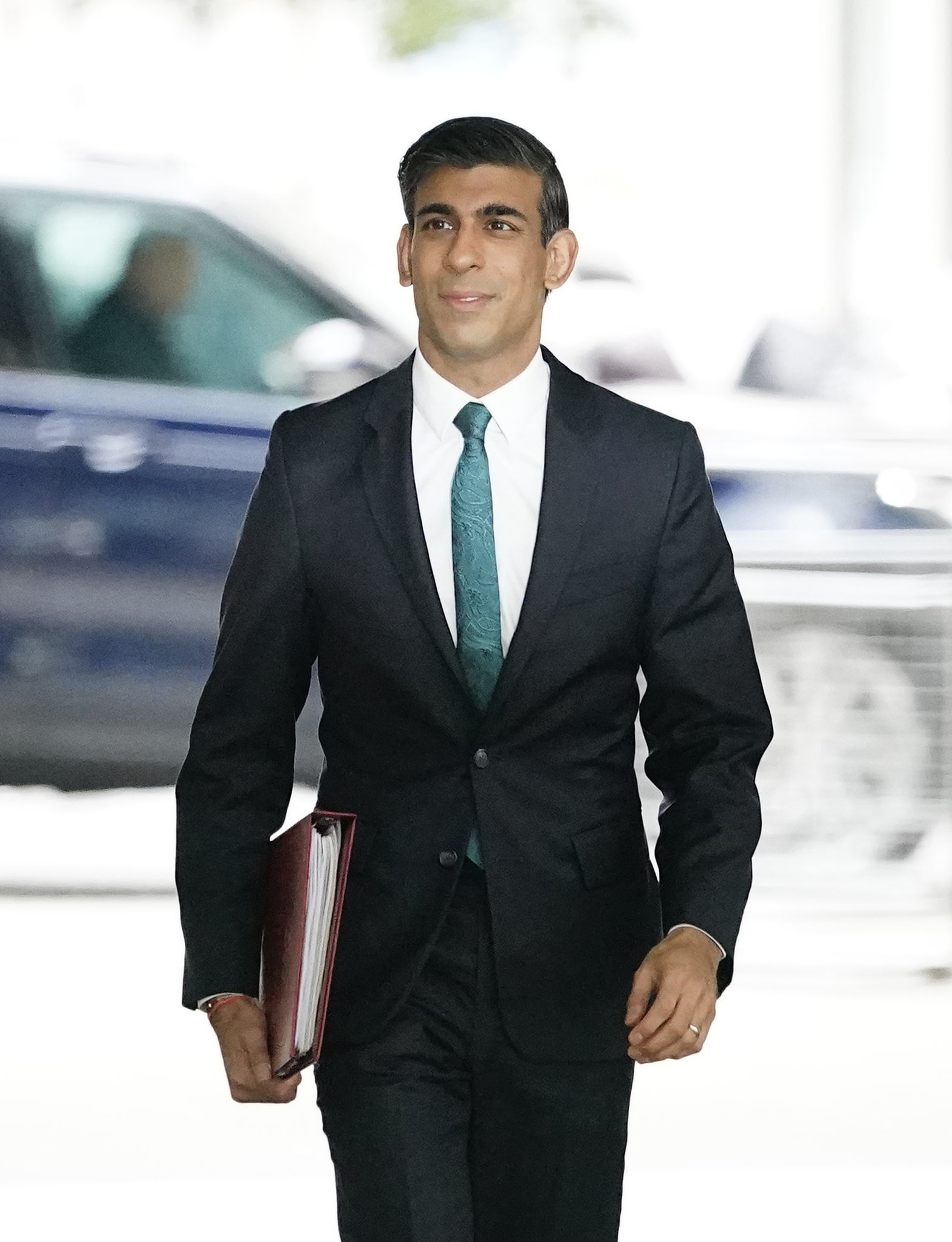 Chancellor of the Exchequer Rishi Sunak arrives at BBC Broadcasting House, London, to appear on the BBC1 current affairs programme, The Andrew Marr show (Aaron Chown/PA)