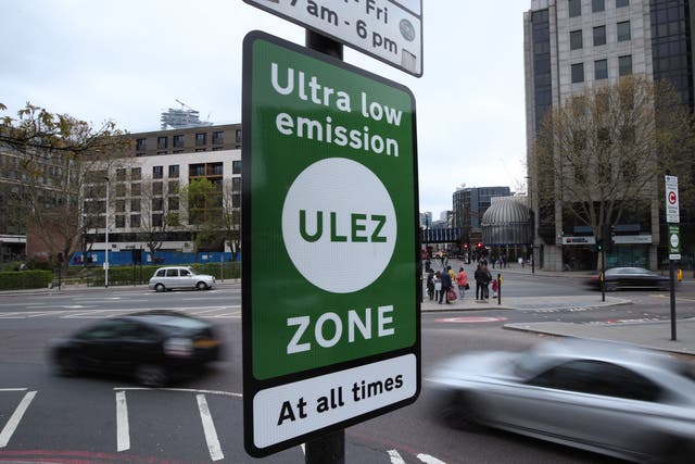 London’s pollution charge zone for older vehicles has been significantly expanded, affecting tens of thousands of motorists (Yui Mok/PA)