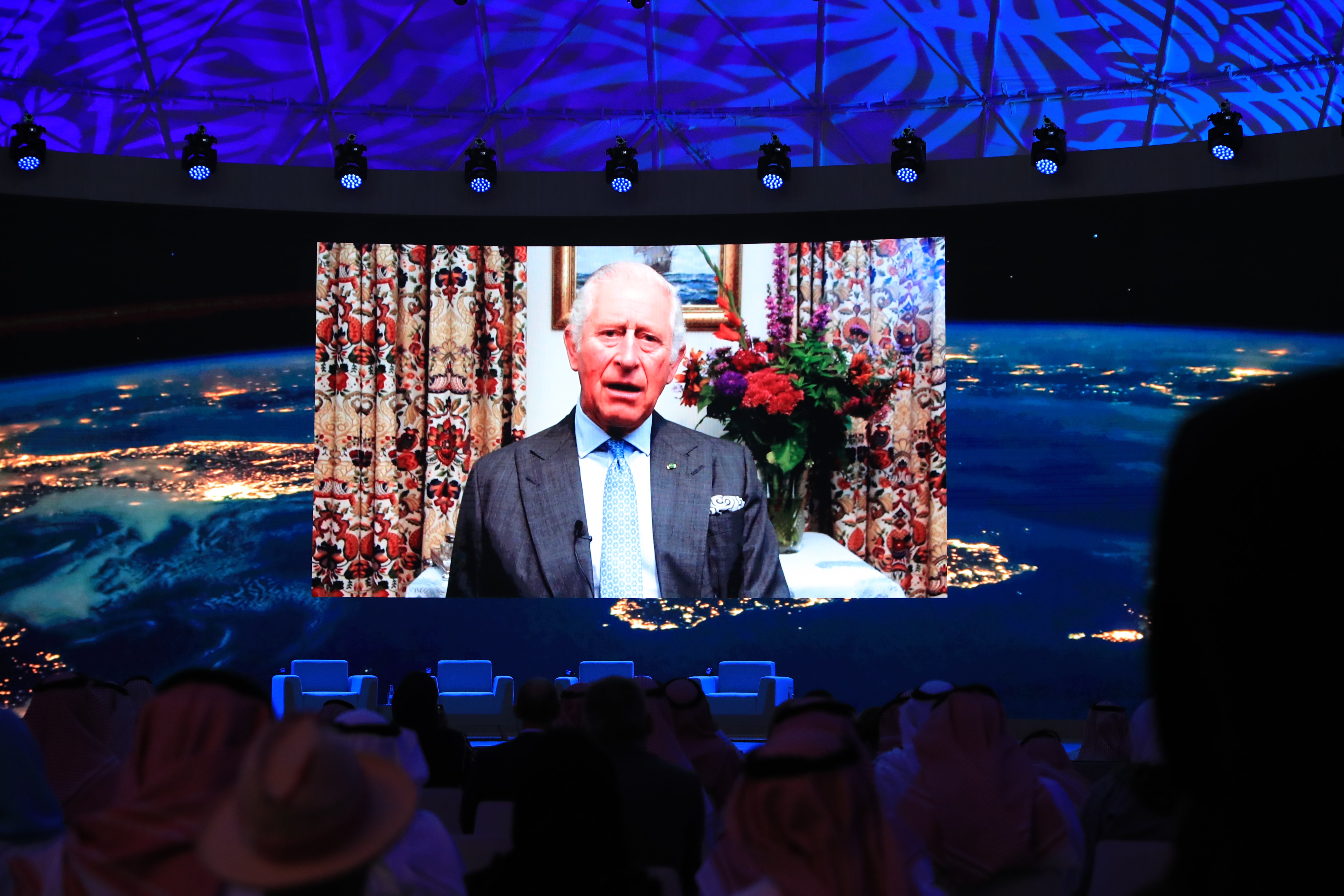 The Prince of Wales appeared via video link to lend his support to Saudi Arabia’s green initiatives