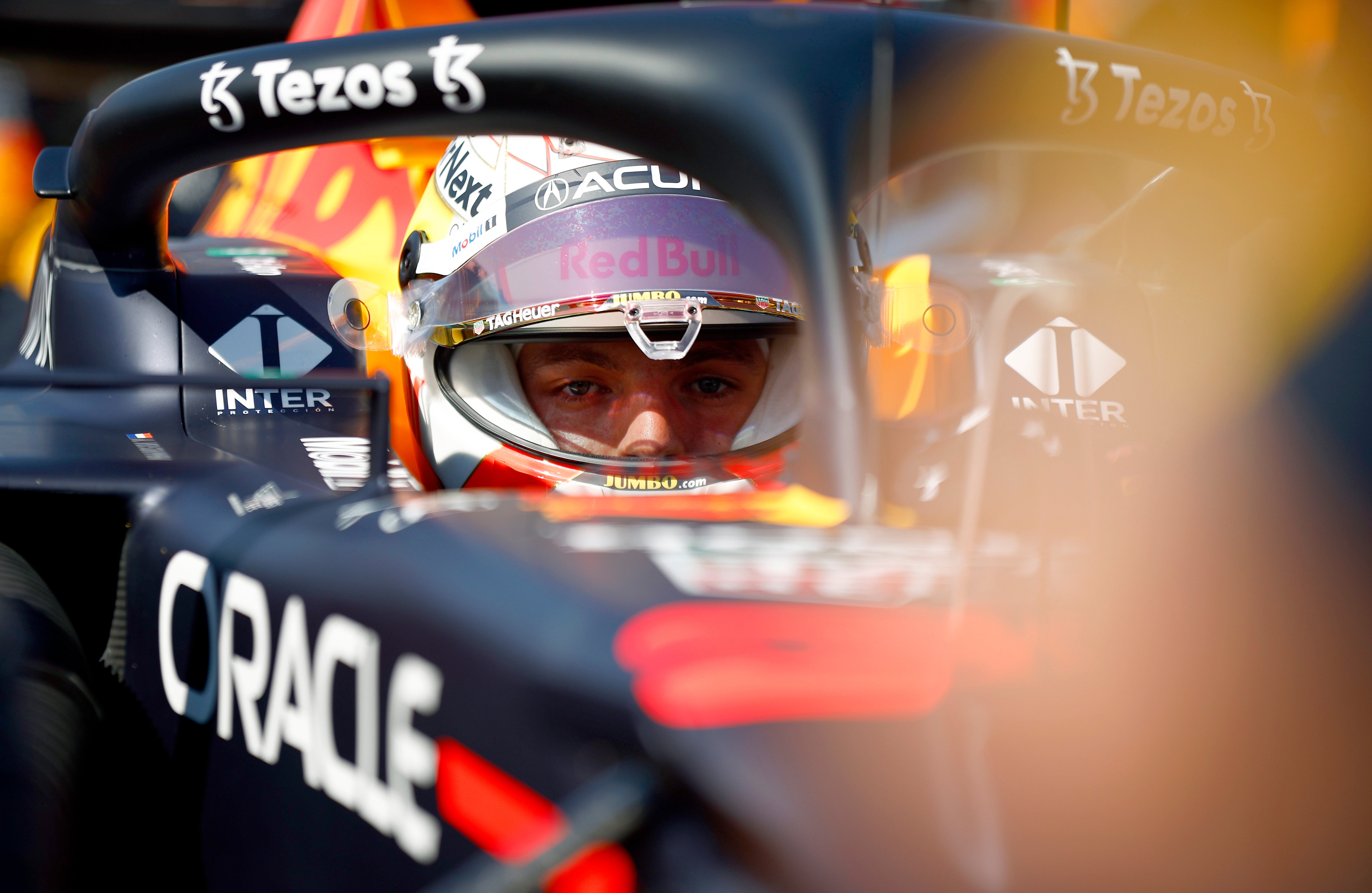 Max Verstappen of Netherlands and Red Bull Racing prepares to drive on the grid