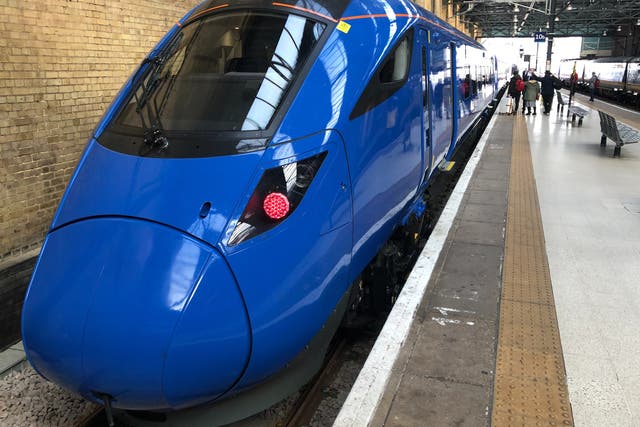 <p>Maiden voyage: first departure of Lumo from London King’s Cross to Edinburgh, with the passengers who were left behind on platform 10</p>
