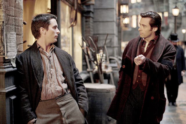 <p>‘The Prestige’ depicts two warring magicians: Alfred Borden (Christian Bale) and Robert Angier (Hugh Jackman) </p>