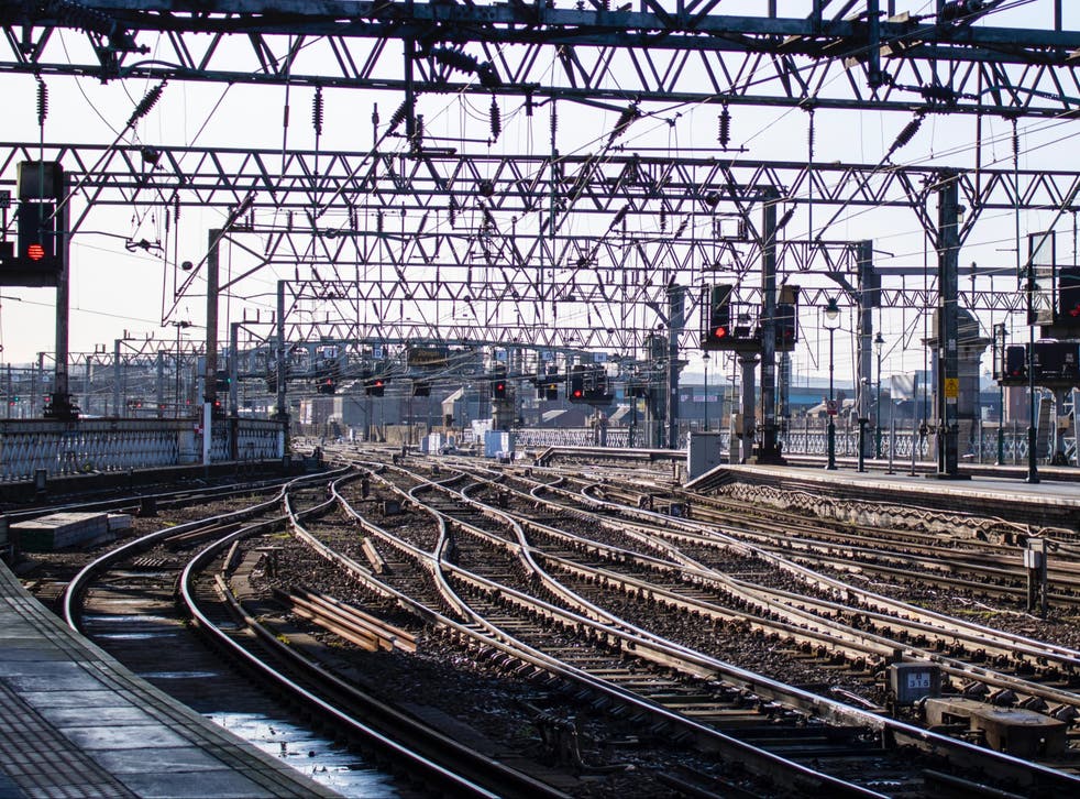 <p>Empty tracks: the view from Glasgow Central station</p>
