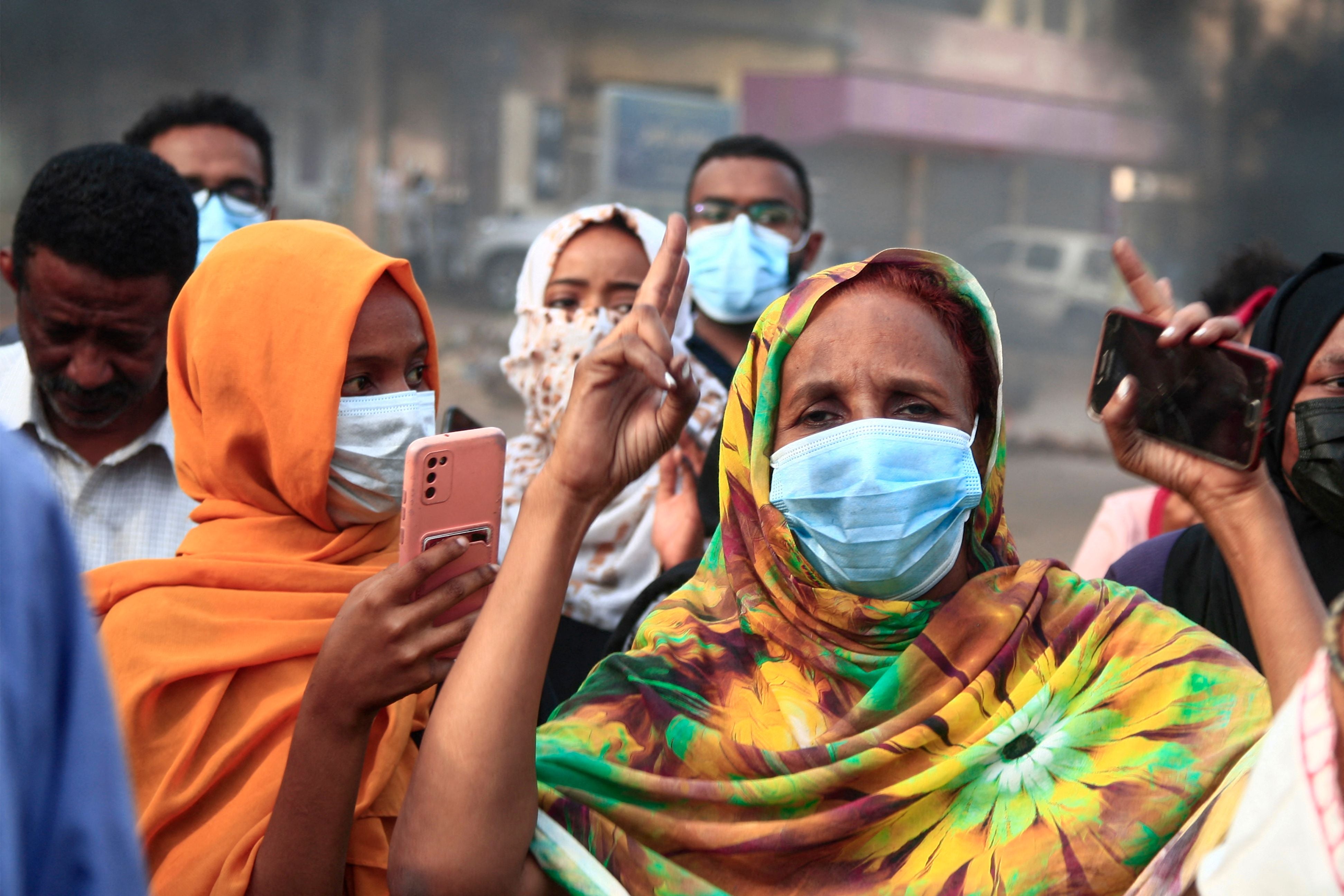 Sudanese protesters rally in Khartoum on Monday