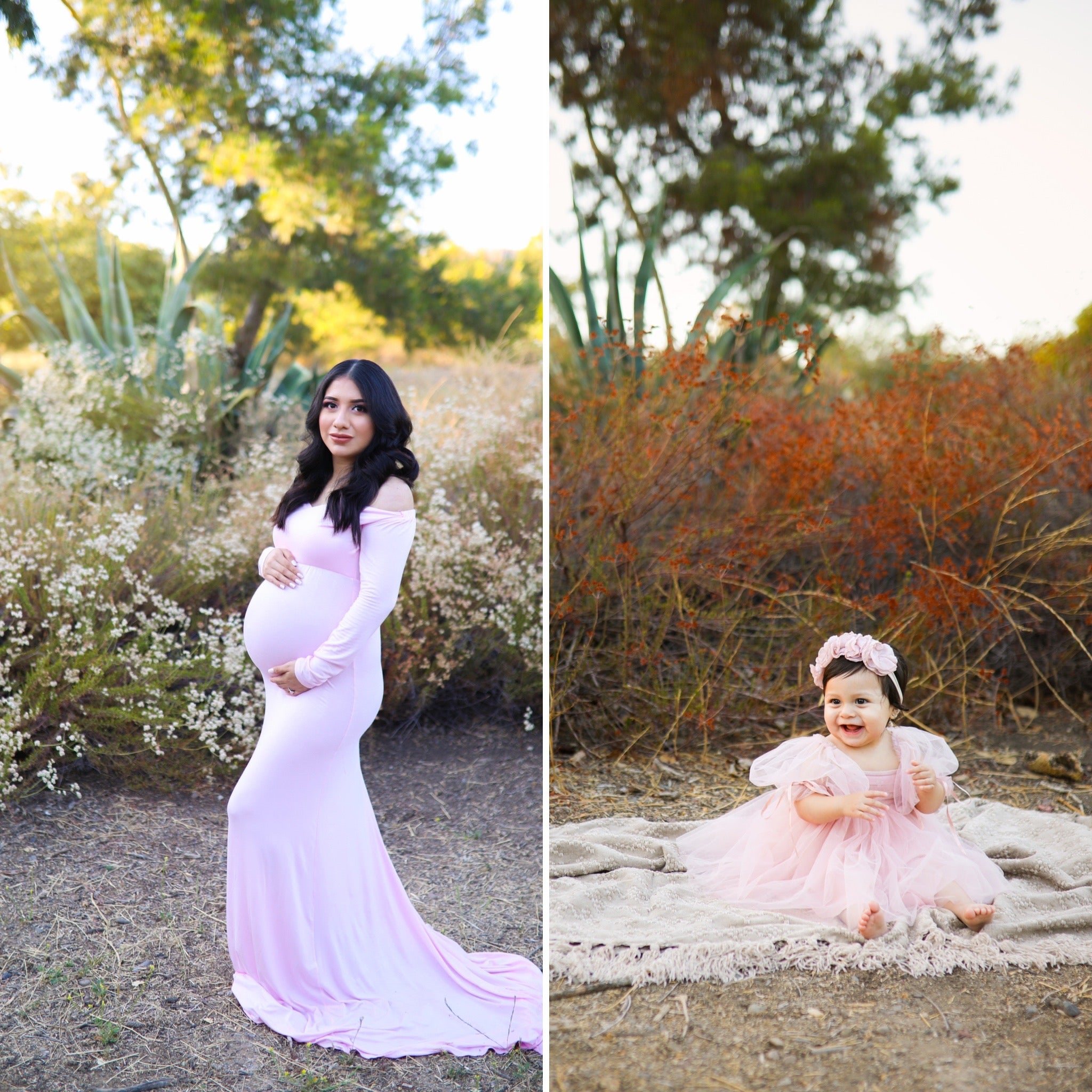 Father recreates maternity shoot with daughter after wife's