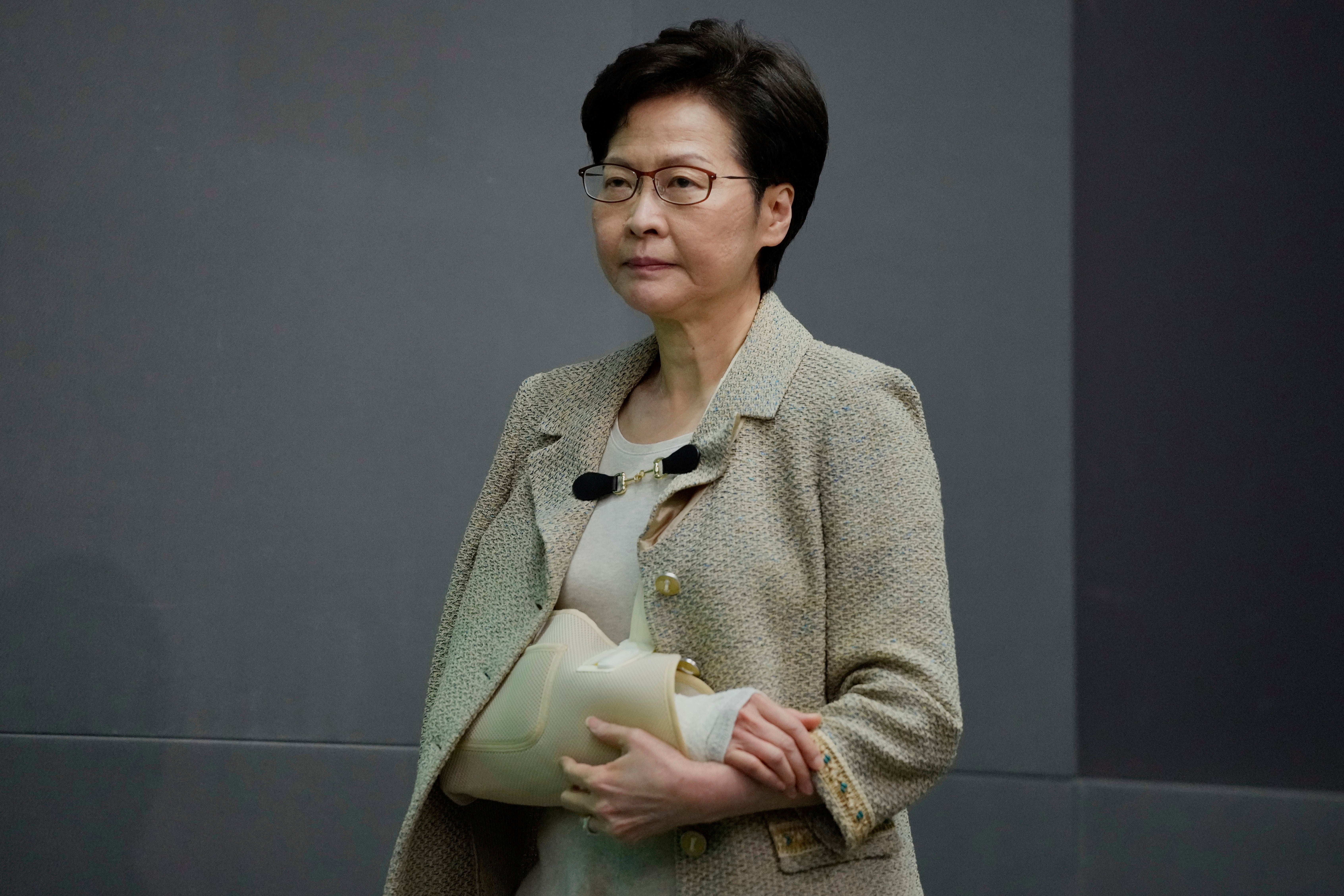 File image: The intimidating letter was discovered during a routine check of Carrie Lam’s mail
