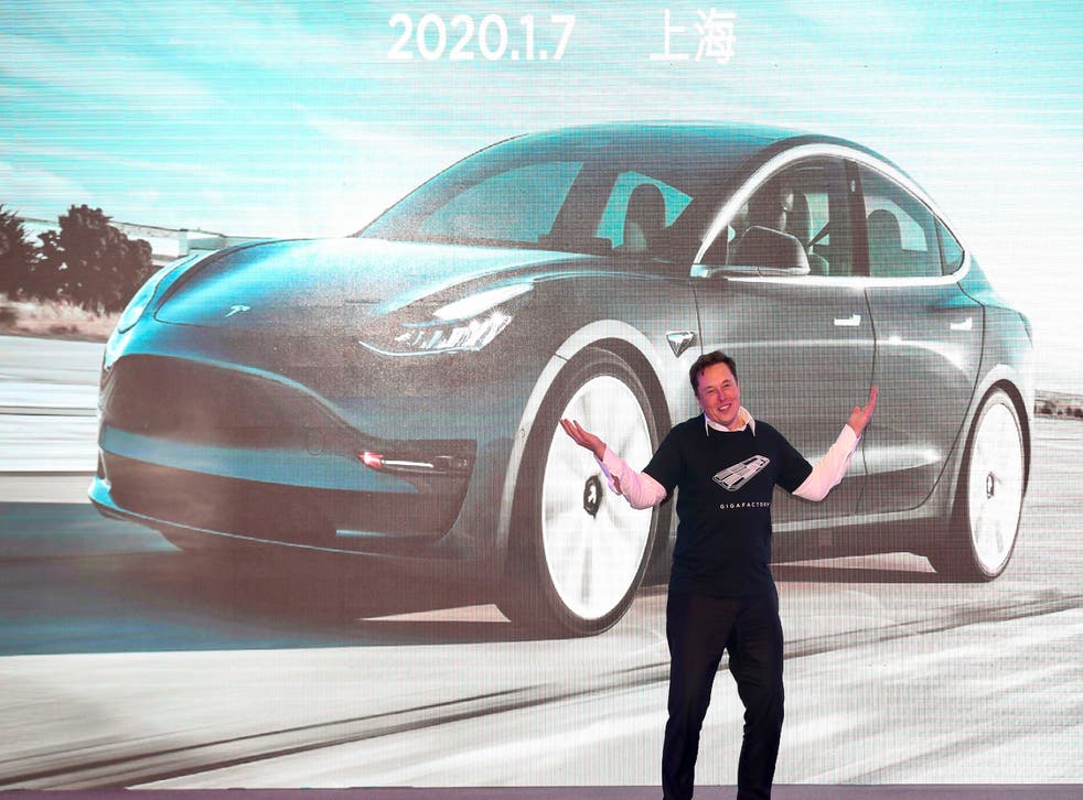 <p>Tesla chief Elon Musk at the Tesla China-made Model 3 Delivery Ceremony in Shanghai</p>