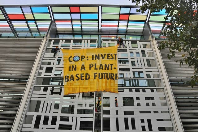 <p>Animal Rebellion, a sister group of Extinction Rebellion, are calling on the government to subsidise plant-based alternatives to meat </p>