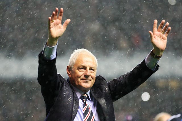 <p>Walter Smith after his final match in charge of Rangers in 2011</p>